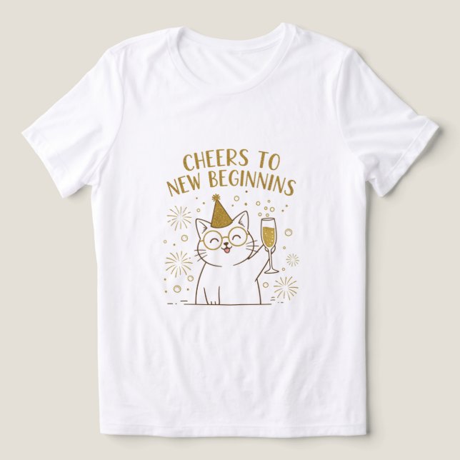 Skål för nya början t-shirts för kvinnor (Design Framsida)