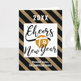 Skål för nyårens moderna Chic i Festive Guld Helgkort