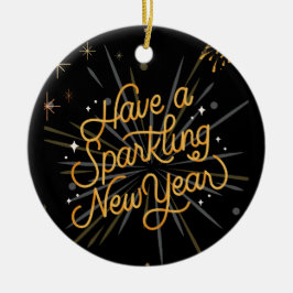 Skål för nyåret: Låt oss fira tillsammans! Julgransprydnad Keramik