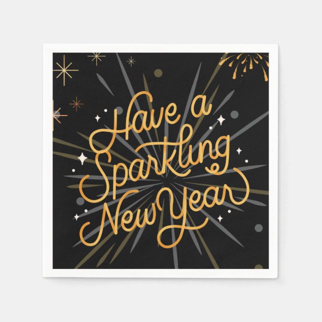 Skål för nyåret: Låt oss fira tillsammans! Pappersservett (Framsidan)