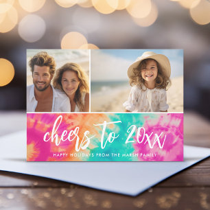 Skål för nyårsaftfoto på 70-talet julkort