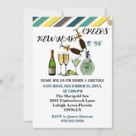 Skål för nyårskapets moderna konst på middagen inbjudningar