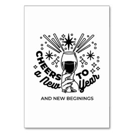 Skål för nyårskonstruktion i Firande Bordsnummer