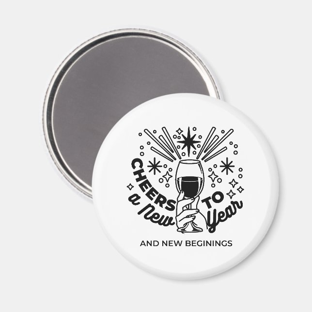 Skål för nyårskonstruktion i Firande Magnet (Front/Back)