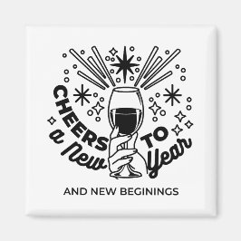 Skål för nyårskonstruktion i Firande Magnet