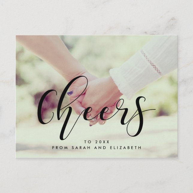 Skål för nyårsofoto för Elegant Vykort (Framsida)