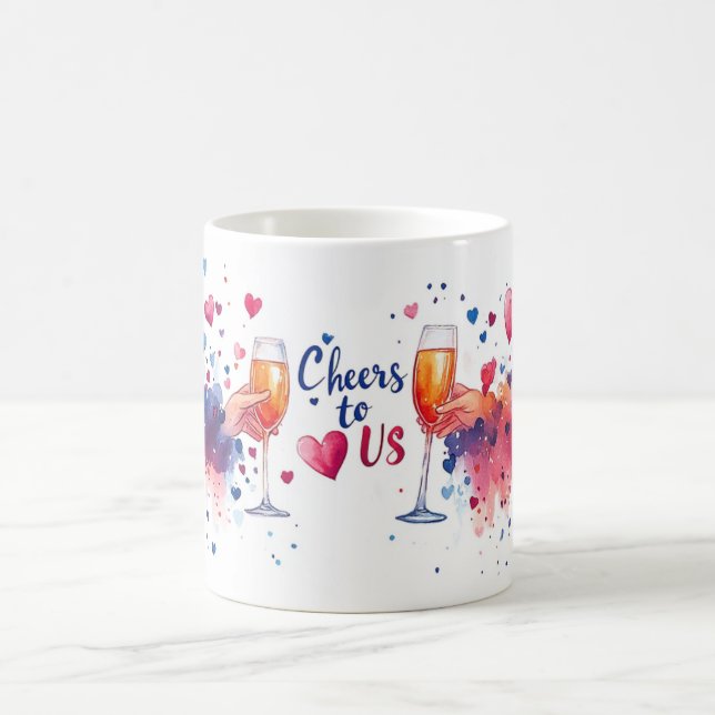 Skål för oss par champagne bröllop  kaffemugg (Center)