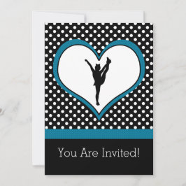 Skål för polka-pricken i blått inbjudningar