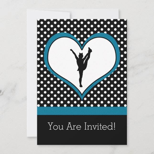 Skål för polka-pricken i blått inbjudningar (Framsida)