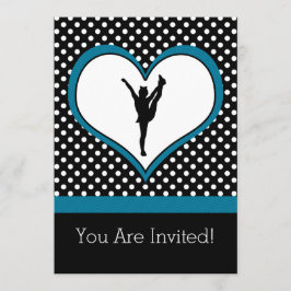 Skål för polka-pricken i blått inbjudningar