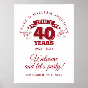 Skål för Ruby 40-årsjubileum välkomstskylt Poster