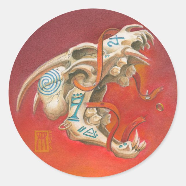 Skal för skrikning runt klistermärke (Framsida)