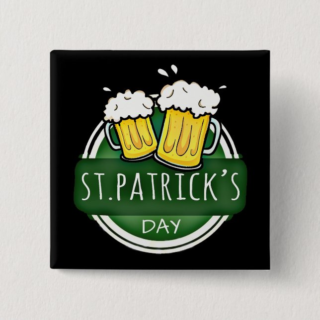 Skål för St patrick's day Beer Mugg Knapp (Framsida)