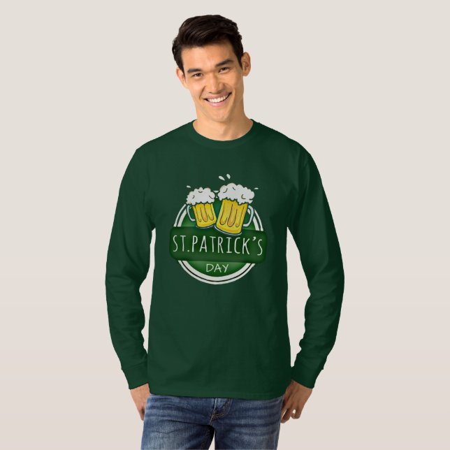 Skål för St Patricks Day Öler Gröna T Shirt (Hel framsida)