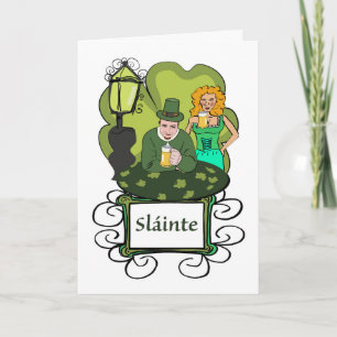 Skål för St. Patrick's Day på puben Kort
