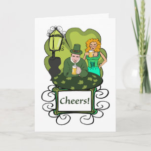 Skål för St. Patrick's Day-par med öl Kort