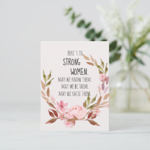 Skål för Stark Kvinnor Rosa Peony Vykort