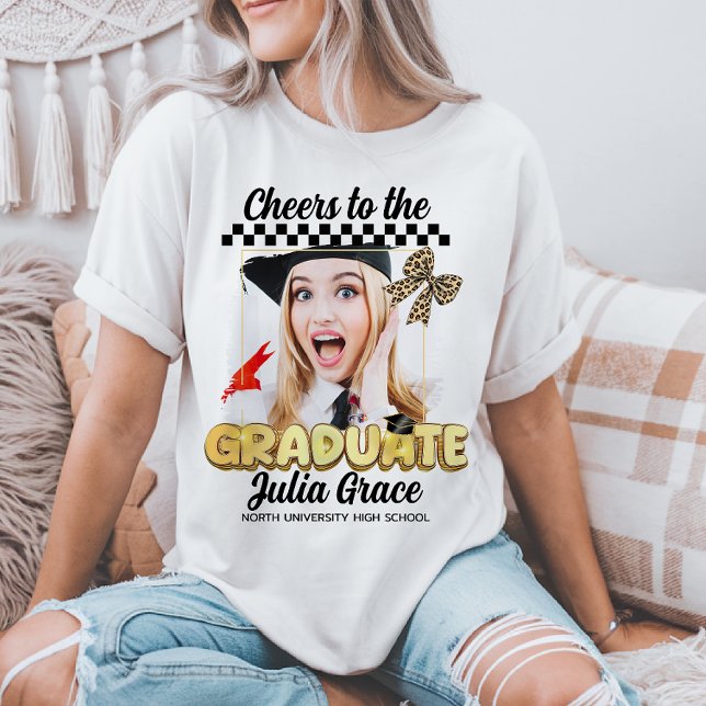 Skål för Student White Anpassningsbar Photo T Shirt (Skapare uppladdad)