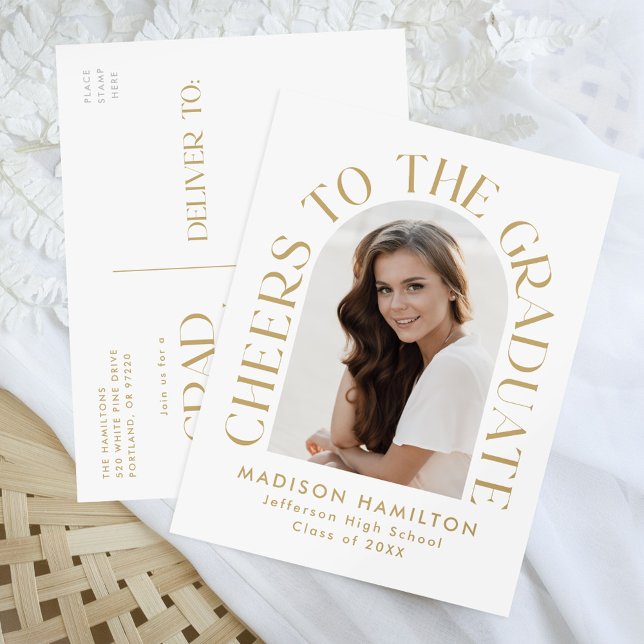 Skål för Studentfesten Student Arch Photo Inbjudan Vykort (Skapare uppladdad)