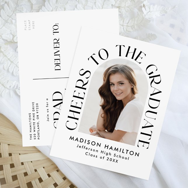 Skål för Studentfesten Student Arch Photo Inbjudan Vykort (Skapare uppladdad)