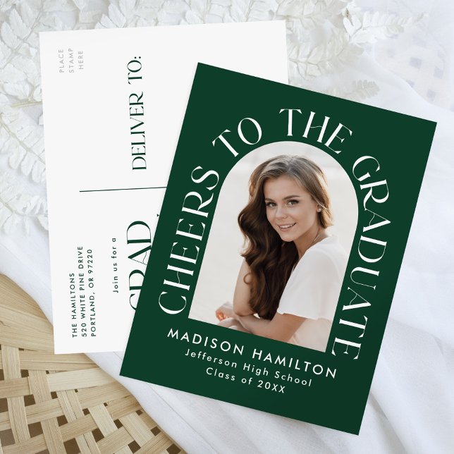 Skål för Studentfesten Student Arch Photo Inbjudan Vykort (Skapare uppladdad)