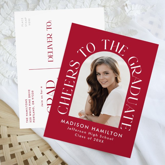 Skål för Studentfesten Student Arch Photo Inbjudan Vykort (Skapare uppladdad)