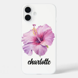 skal för telefon med rosa och lila hibiskusblomma