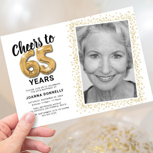 Skål för The Years 65-års födelsedagsfoto Inbjudningar