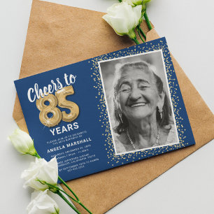 Skål för The Years 85-års födelsedagsfoto Inbjudningar