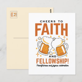 Skål för Tro & Gemenskap - Oktoberfest T-shirt Vykort