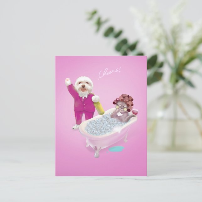 Skål för uppmjukning meddelande vykort (Stående Fram)