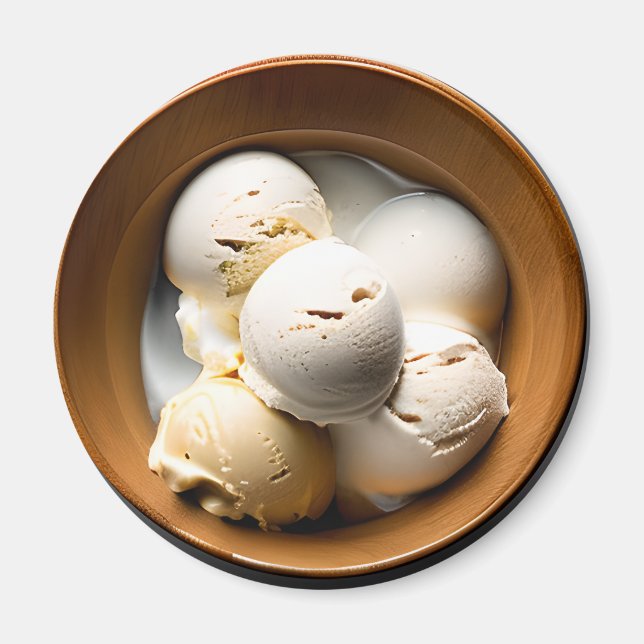 Skål för Vanilla Ice Cream Food Magnet (Framsidan)