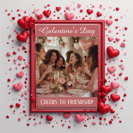 Skål för vänskap Galentine's Day typografi