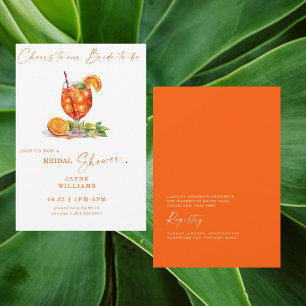 Skål för vår blivande brud Aperol Spritz Bridal II Inbjudningar