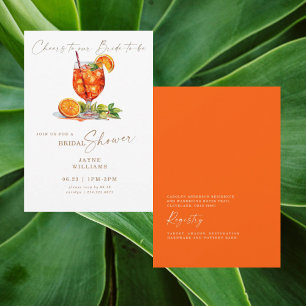 Skål för vår blivande brud Aperol Spritz Bridal II Inbjudningar