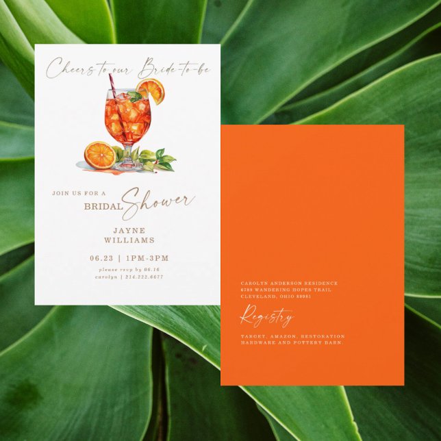 Skål för vår blivande brud Aperol Spritz Bridal II Inbjudningar (Skapare uppladdad)
