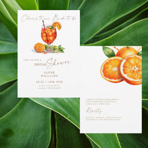 Skål för vår blivande brud Aperol Spritz Bröllop Inbjudningar