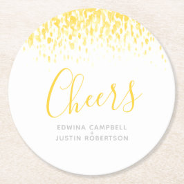 Skål för varm gult, moderna konsthandböcker underlägg papper rund