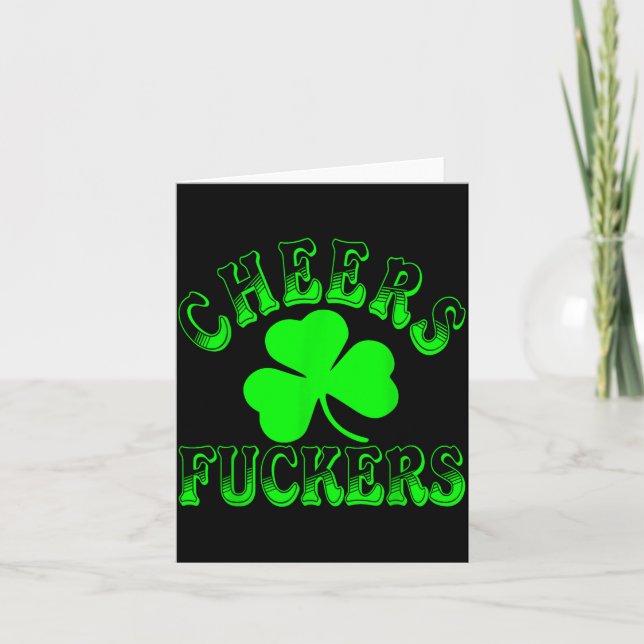 Skål Forers Irländska St Patricks Day Shamrock Trö Kort (Framsida)