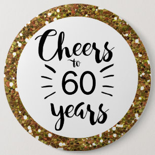 Skål från Guld Glitter till 60 år  Knapp