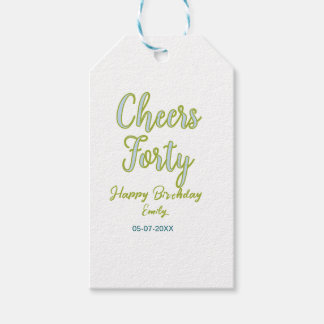 skål fyrtio namn grön blå pastell födelsedag elega presentetikett