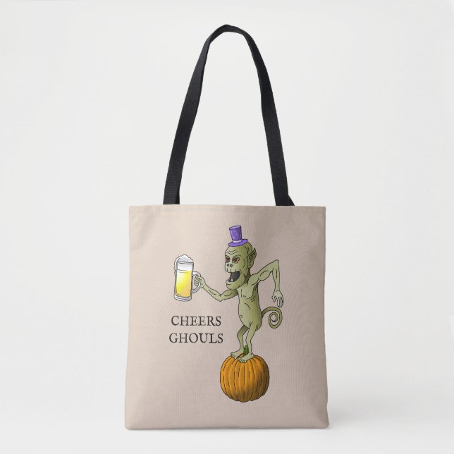 Skål Ghouls Halloween Bus eller Buse Tygkasse (Framsida)