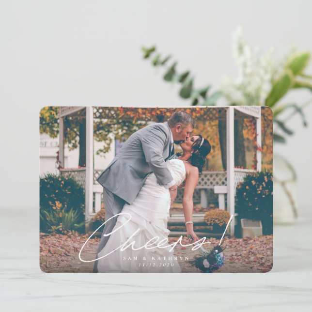 Skål! Gift nytt års foto Julkort (Stående Fram)