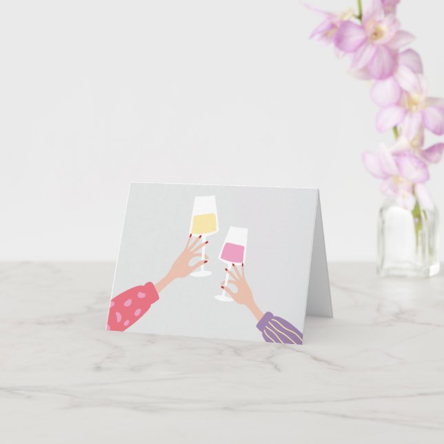 Skål glas fest kort (Orkide)