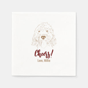 Skål! Golden Doodle Bröllop Napkins Pappersservett
