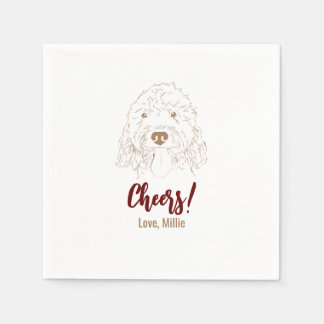 Skål! Golden Doodle Bröllop Napkins Pappersservett