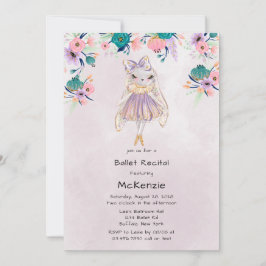 Skäl i Lavender Bunny Rabbit Ballerina Ballet Inbjudningar
