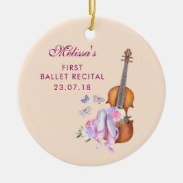 Skäl i Violin, Ballet Shoes & Butterflies Ballet Julgransprydnad Keramik