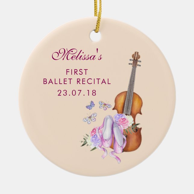 Skäl i Violin, Ballet Shoes & Butterflies Ballet Julgransprydnad Keramik (Framsidan)