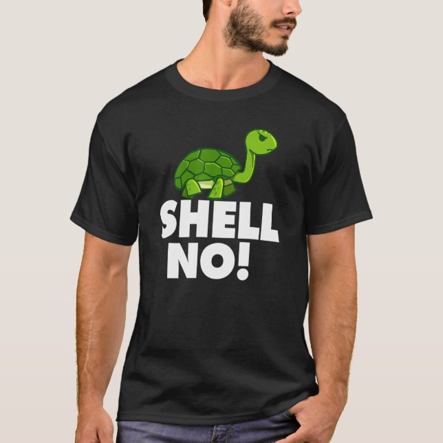 Skal Inget Tee Rolig Sköldpadda Puns Söt Djur (Framsida)